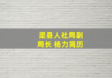 渠县人社局副局长 杨力简历